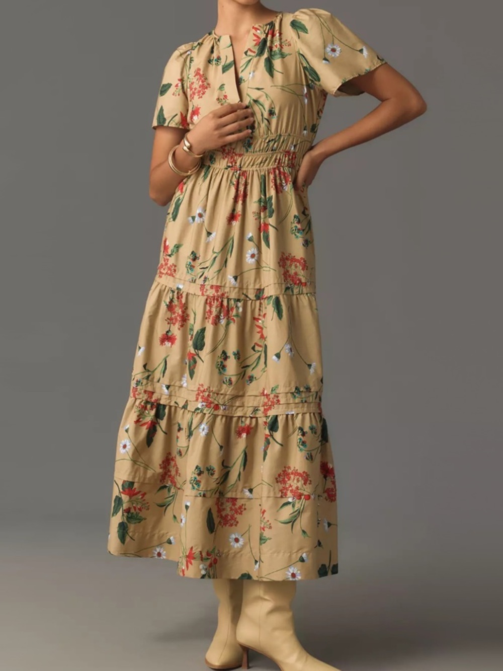 Anthropologie NEW Somerset Maxi Dress in Khaki Floral